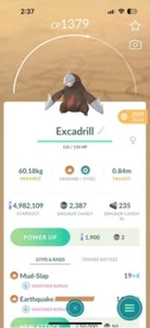 Pokemon GO - Excadrill | Pokedex Pokemon | Registered or Unregistered!! - Afbeelding 1 van 1