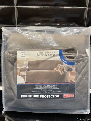 NUEVO Protector de sofá Mainstays antideslizante 64,5 X 69” para sofá de 74” a 96” marrón Foto 1 de 4