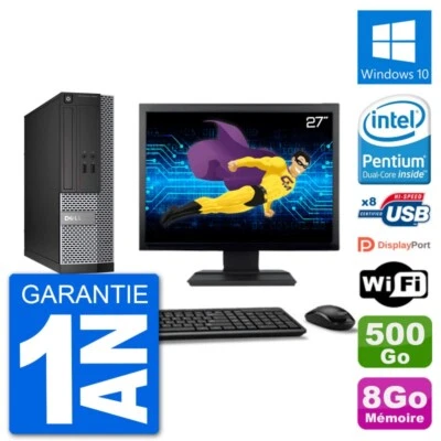 PC Dell Optiplex 3020 SFF Pantalla 27" G3220 RAM 8Go Disco 500Go Windows 10 Wifi - Imagen 1 de 3
