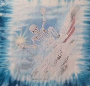 Vintage 90s Skeleton ski no rules greg speirs tie dye single Stitch t shirt XL