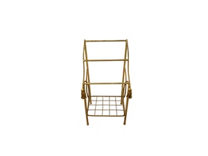 Estante para toallas vintage italiano Hollywood Regency oro dorado metal borla cuerda - Imagen 1 de 8