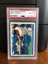 1994 Topps Bilingual John Olerud Baseball Card #10 PSA 8 Near Mint - Mint