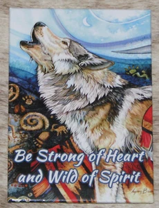 LEANIN TREE Wolf "Strong Heart, Wild Spirit# 31622 Fridge Magnet~2.5" x 3.5"~ - Picture 1 of 2