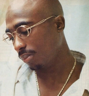Classic ROUND Wayf School TUPAC 2PAC Clear Lens Eyeglasses Women Men Metal Gold - Image 1 of 4