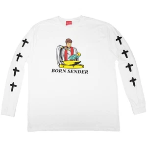 Full Send Men's Nelk Boys White Born Sender Long Sleeve T-Shirt, Size Large L - Picture 1 of 7