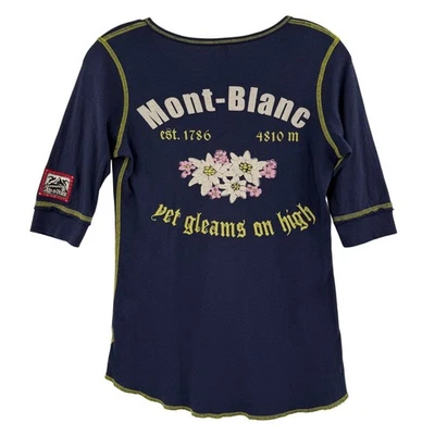 Alp N Rock Henley Mujer Pequeño Mont Blanc Chamonix Bordado Manga 3/4 Foto 1 de 4