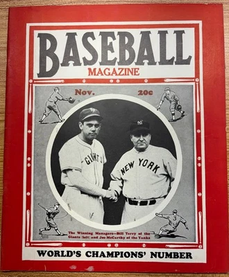 Baseball Magazine Nov. 1936  Terry & McCarthy Cover Yankee Team Photo *M151 - Image 1 of 4