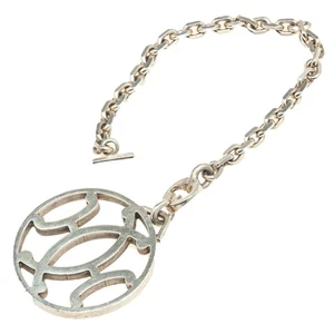 HERMES Kiss H Motif Bag Charm Silver Tone Auth w/Box #3825 - Picture 1 of 5
