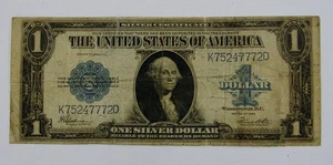 1923 - Certificato "Coperta Cavallo" Argento Misura Grande $1 - Circolata - Foto 1 di 2