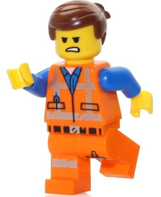 LEGO MOVIE EMMET MINIFIGURE with Angry and Scared Look - New & Authentic!