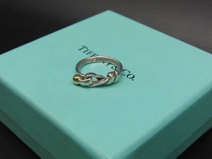 Tiffany & Co. Love Knot Ring UK Size H 1/2 18K Yellow Gold & Sterling Silver 925 - Picture 1 of 5