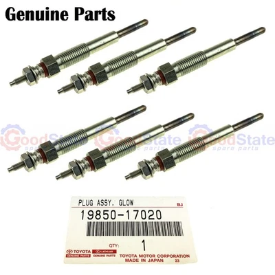 Genuine Toyota LandCruiser HZJ79 HZJ78 1HZ 4.2 Diesel Glow Plug Set x6 - Image 1 of 4