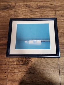 Pierre Doutreleau vintage Framed Print Art Beach Boat Scene - Picture 1 of 8