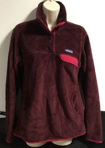 Patagonia Women's Burgundy w/ Magenta Re-Tool Snap-T Fleece Pullover - Medium - Picture 1 of 5