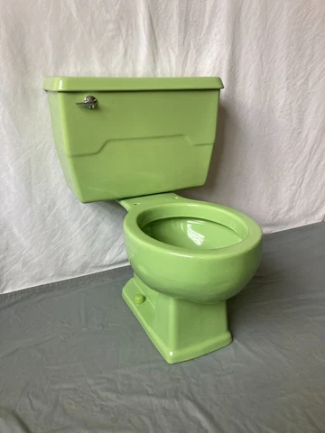 Vintage Fresh Lime Green Porcelain Toilet Old Kohler Bathroom We Ship 315-23E Cover