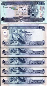 Solomon Islands 5 Dollars 2004 2006, UNC, 5 Pcs LOT, Consecutive, P-26, Prfx C/2 - Picture 1 of 4