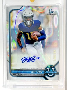 2022 Bowman Chrome Jeff Sims Lava Refractor 1st Prospect Auto /199 - Bild 1 von 2