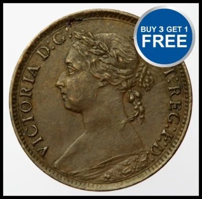 VICTORIA BUN HEAD FARTHINGS 1860 TO 1901 CHOICE OF DATE - Image 1 of 2