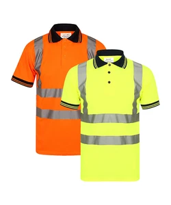 High Viz Arbeitskleidung Poloshirts Vis gelb & orange kurzärmelig Sicherheit - Bild 1 von 8