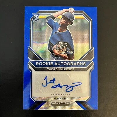 2021 Panini Prizm Rookie Auto Blue Wave Triston McKenzie Cleveland Indians /50 - Image 1 of 2