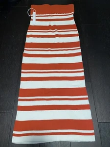 Callahan Pulloverkleid Langarm gestreift trägerlos XS orange weiß - Bild 1 von 5