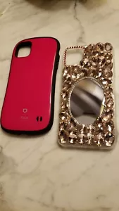 LOT OF 2 Iphone 11 Pro max case BRAND NEW HOT PINK AND MIRROR CASE WITH BLING - Picture 1 of 5