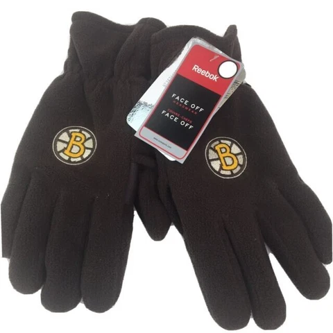 Reebok Boston Bruins Fleece Winter Gloves - Brown - Mens Large Cover