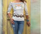 Vintage Collection NWT "Magnolia" Embroidered Top Sz XXL Off the Shoulder $145