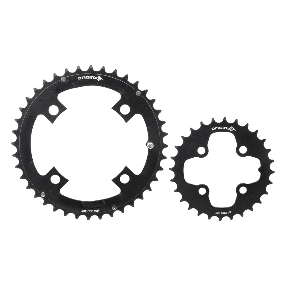 Origin8 Thruster Chainring Set 28/40t x 64/104 BCD 4-Bolt Aluminum Black - Image 1 of 1