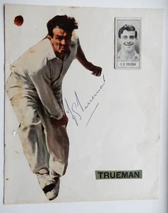 1956 Barratt & Co. TEST Cricketers Card F S Trueman #10 + 1950s autograph - Picture 1 of 5