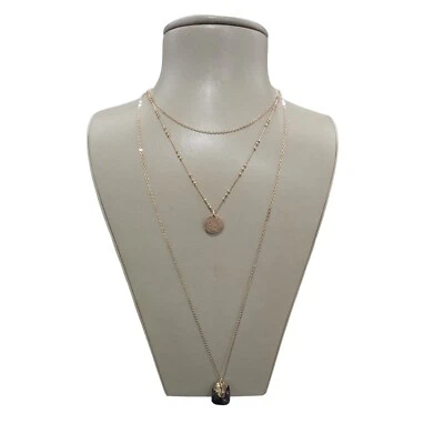 Melrose & Market Women's Trendy Gold Plated Layered Purple Stone Necklace NWT - Image 1 of 4