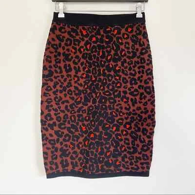 A.L.C. Ellwood леопард печать карандаш шерсти юбка S - Изображение 1 из 4