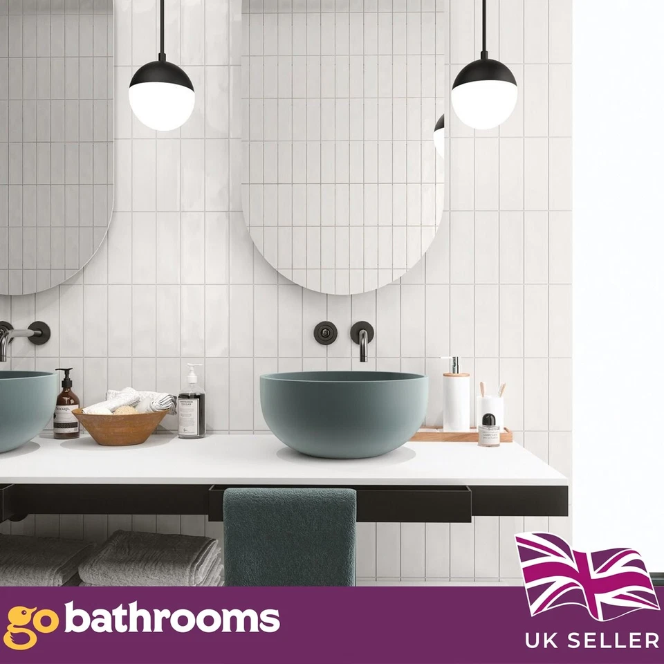 Ceramic White Wall Tile Gloss Matt Square Rectangle Brick Metro Bathroom Per Box - Image 1 of 1