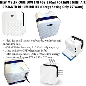 NEW MYLEK CUBE LOW ENERGY 350ml PORTABLE MINI AIR DEHUMIDIFIER  - Picture 1 of 1