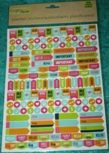 NEW CRAFTER'S SQUARE PLANNER STICKERS PINK GREEN ORANGE BLUE 300CT FREE SHIPPING - Imagen 1 de 4