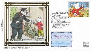Bear Rupert Bear First Appeared in The Daily Express UK GB Benham Silk FDC 1994 - Picture 1 of 2