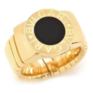BVLGARI BVLGARIBVLGARI Tubogas Ring Onyx YG Au750 K18 US:#5~5.25 P0022840 - Picture 1 of 6