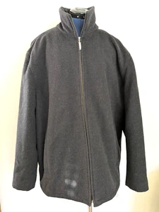 Men's 100% Wool Jacket by Claiborne Outerwear SZ Large Charcoal Grey Very Nice! - Picture 1 of 13