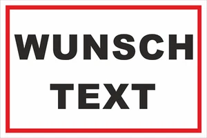 Aufkleber Wunschtext mit UV Schutzlaminat 20 x 30 cm  (AN1273 L) - Bild 1 von 1