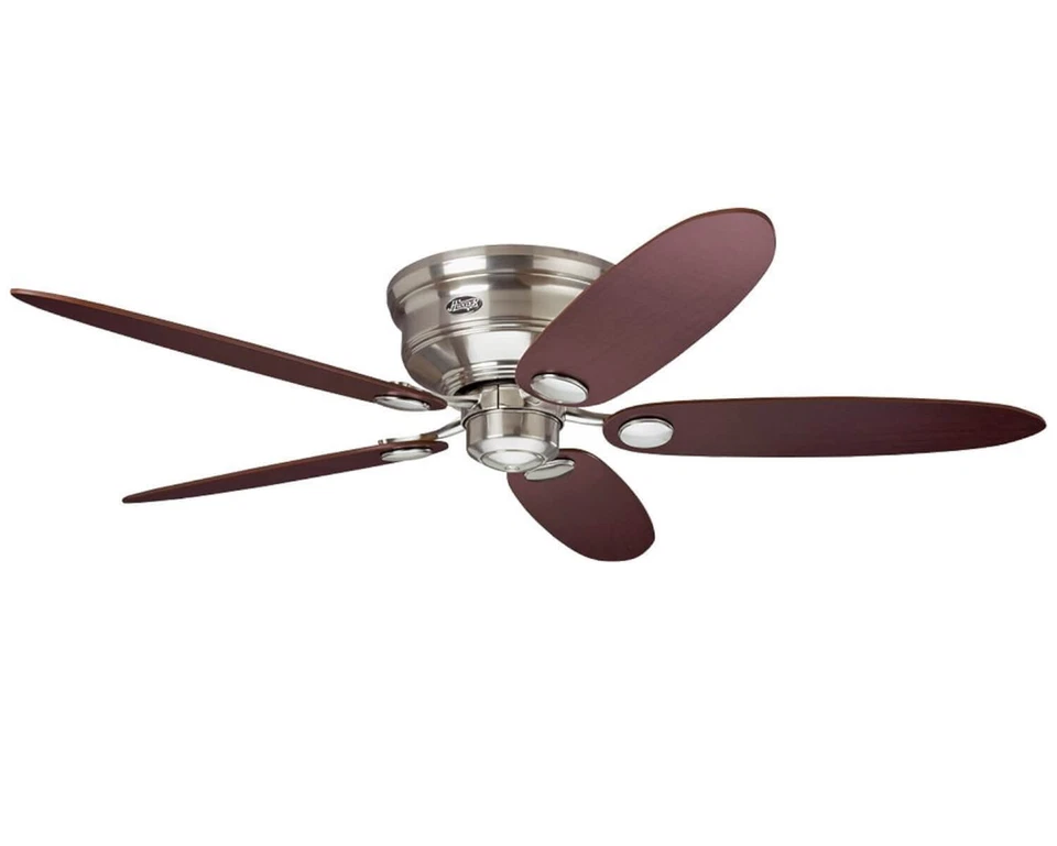 Flat Ceiling Fan Hunter Low Profile 112 CM 132 CM Brushed Chrome - Image 1 of 1