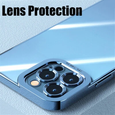 Clear Case For iPhone 14 13 12 11 Pro Max X XR 8 7 Plating Lens Protection Cover - Image 1 of 4