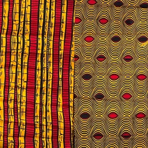 Paquete de 6 yardas con estampado africano de algodón Ankara estampado mixto multicolor - 3 yardas cada uno - Imagen 1 de 3