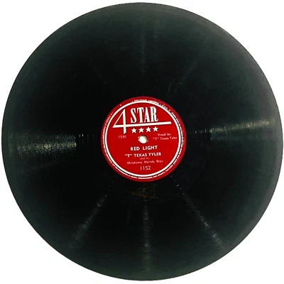 “T” Texas Tyler  - Somebody's Rose / Red Light - 4 Star Record 1152 - 10" 78rpm - Image 1 of 4