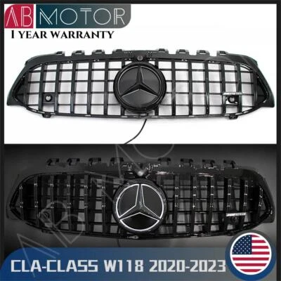 Rejilla estilo negro brillante con LED para clase CLA W118 2020-23 CLA200 CLA250 Foto 1 de 4