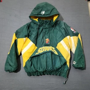 Chaqueta de iniciación vintage Seattle Supersonics para hombre suéter grande bolsa canguro - Imagen 1 de 24