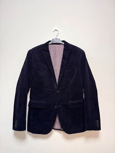 Giacca blazer uomo H&M blu navy velluto a coste cotone taglia EU46 UK36 - Foto 1 di 5