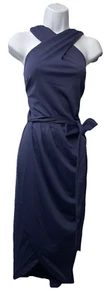 Hanna Nikole Women Wrap Front Party Dress Halterneck Ruched Bodycon Dress 16W - Picture 1 of 8