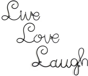 Live Love Laugh Set 3 Wall Mount Metal Wall Word Sculpture, Wall Decor - Picture 1 of 4