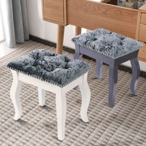 Dressing Makeup Table Stool Vanity Chair CHESTERFIELD Deep Button Plush Seat NEW - Picture 1 of 12