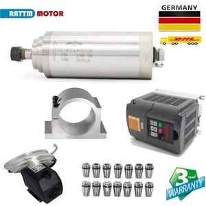 Fresado CNC 3KW husillo refrigerado por agua ER20 y motor de husillo y VFD & 100 mm abrazadera y bomba - Imagen 1 de 21